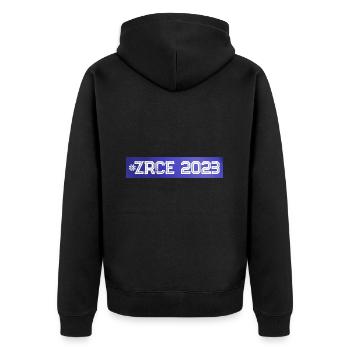 Zrce 2023 - Unisex Premium Bio Zip Hoodie - Schwarz - Hinten - Nico (187cm)