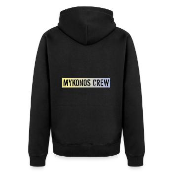 Mykonos Crew - Unisex Premium Bio Zip Hoodie - Schwarz - Hinten - Nico (187cm)