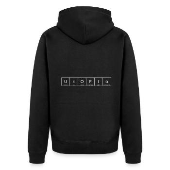 Utopia Surname First Name Chemistry Periodic Table Elements - Unisex Premium Organic Zip Hoodie - black - Back - Nico (187cm)