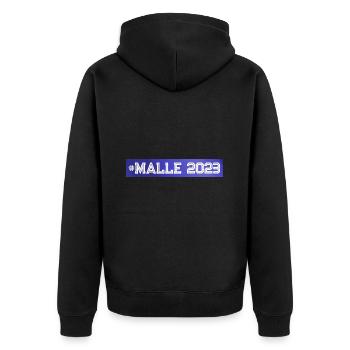 Malle 2023 - Unisex Premium Bio Zip Hoodie - Schwarz - Hinten - Nico (187cm)