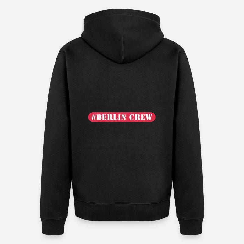 Berlin Crew - Unisex Premium Bio Zip Hoodie - Schwarz