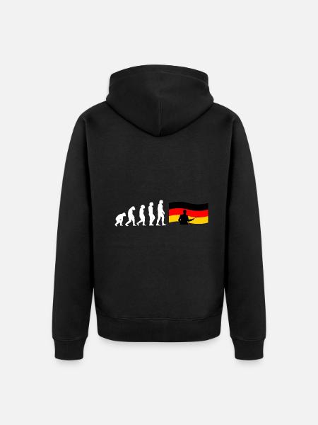 Evolution Deutschlehrer - Unisex Premium Bio Zip Hoodie - Schwarz