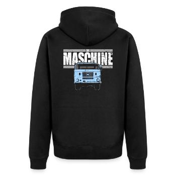 W50 - The Machine - Unisex Premium Organic Zip Hoodie - black - Back - Nico (187cm)
