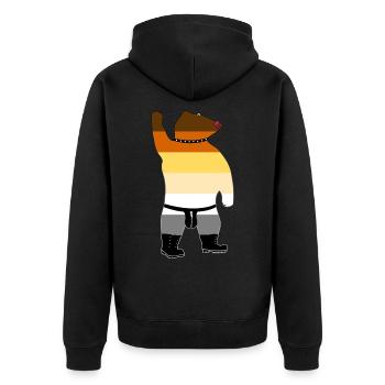 Schwuler Bär - Unisex Premium Bio Zip Hoodie - Schwarz - Hinten - Nico (187cm)