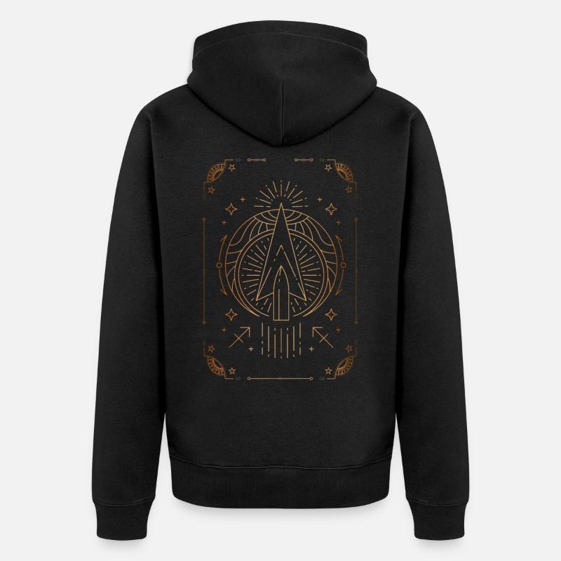Zeichen Schütze: Sternbild Tierkreis - Unisex Premium Bio Zip Hoodie - Schwarz