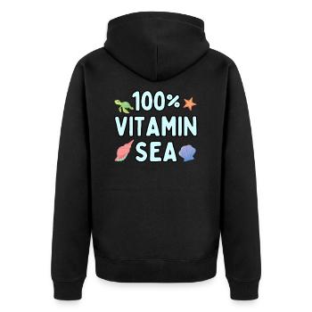 100% vitamine mer - Veste à capuche bio Premium Unisexe - noir - Dos - Nico (187cm)