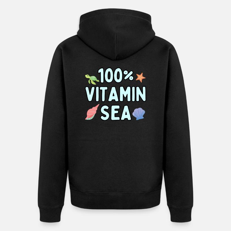 100% vitamine mer - Veste à capuche bio Premium Unisexe - noir