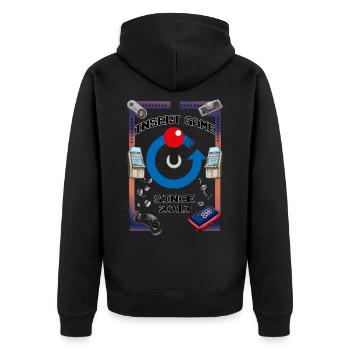 10e anniversaire (Dark Design) - Veste à capuche bio Premium Unisexe - noir - Dos - Nico (187cm)