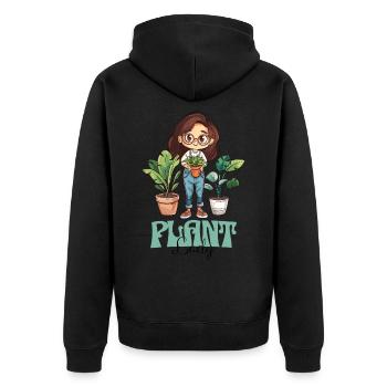 Plante Dame Plantes Femme Fille J’Aime Les Plantes - Veste à capuche bio Premium Unisexe - noir - Dos - Nico (187cm)