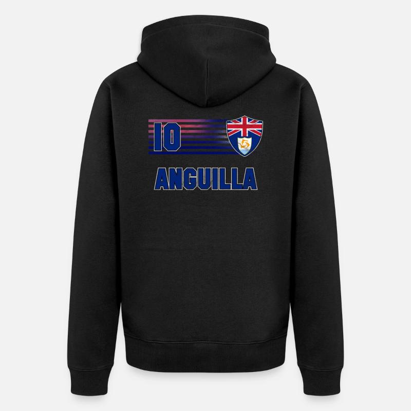 Anguilla - Unisex Premium Bio Zip Hoodie - Schwarz