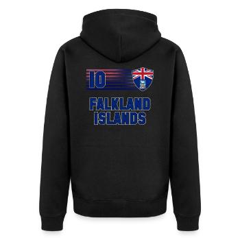 Falkland Islands - Unisex Premium Organic Zip Hoodie - black - Back - Nico (187cm)
