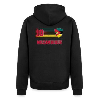 Mozambique - Unisex Premium Organic Zip Hoodie - black - Back - Nico (187cm)