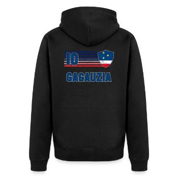 Gagauzia - Unisex Premium Organic Zip Hoodie - black - Back - Nico (187cm)