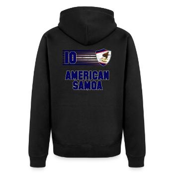 American Samoa - Unisex Premium Organic Zip Hoodie - black - Back - Nico (187cm)