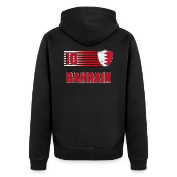 Bahrain - Unisex Premium Organic Zip Hoodie - black - Back - Nico (187cm)