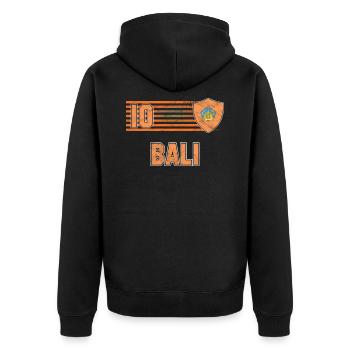 Bali - Unisex Premium Organic Zip Hoodie - black - Back - Nico (187cm)