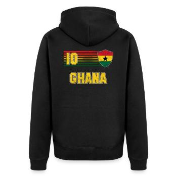 Ghana - Veste à capuche bio Premium Unisexe - noir - Dos - Nico (187cm)