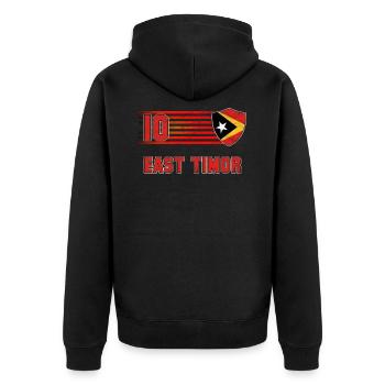 East Timor - Unisex Premium Organic Zip Hoodie - black - Back - Nico (187cm)