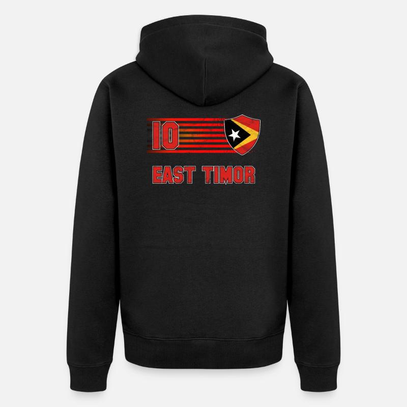 Osttimor - Unisex Premium Bio Zip Hoodie - Schwarz