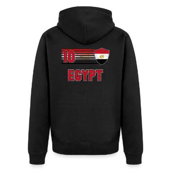 Ägypten - Unisex Premium Bio Zip Hoodie - Schwarz - Hinten - Nico (187cm)