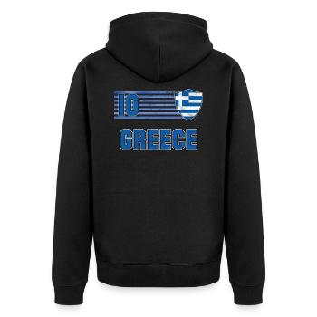 Grèce - Veste à capuche bio Premium Unisexe - noir - Dos - Nico (187cm)