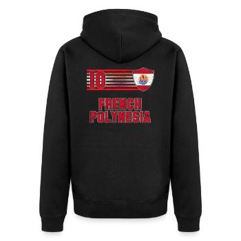 Französisch-Polynesien - Unisex Premium Bio Zip Hoodie - Schwarz - Hinten - Nico (187cm)