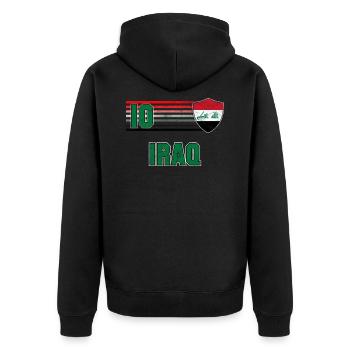 Irak - Unisex Premium Bio Zip Hoodie - Schwarz - Hinten - Nico (187cm)