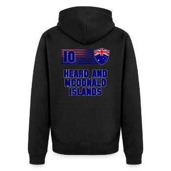 Heard und McDonaldinseln - Unisex Premium Bio Zip Hoodie - Schwarz - Hinten - Nico (187cm)