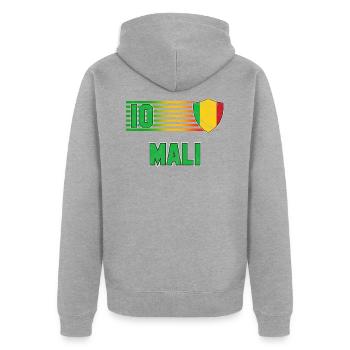 Mali - Unisex Premium Organic Zip Hoodie - heather grey - Back - Nico (187cm)