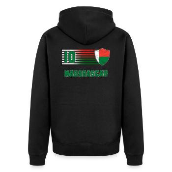 Madagaskar - Unisex Premium Bio Zip Hoodie - Schwarz - Hinten - Nico (187cm)