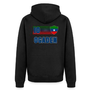 Ogaden - Unisex Premium Organic Zip Hoodie - black - Back - Nico (187cm)