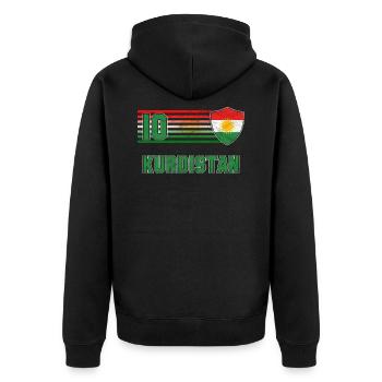 Kurdistan - Unisex Premium Bio Zip Hoodie - Schwarz - Hinten - Nico (187cm)