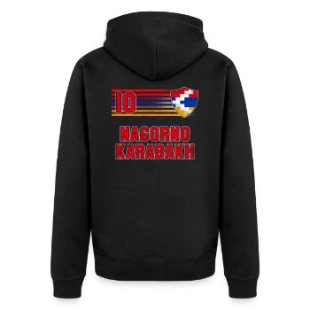 Haut-Karabakh - Veste à capuche bio Premium Unisexe - noir - Dos - Nico (187cm)