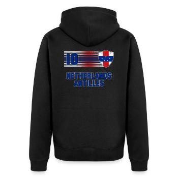Netherlands Antilles - Unisex Premium Organic Zip Hoodie - black - Back - Nico (187cm)