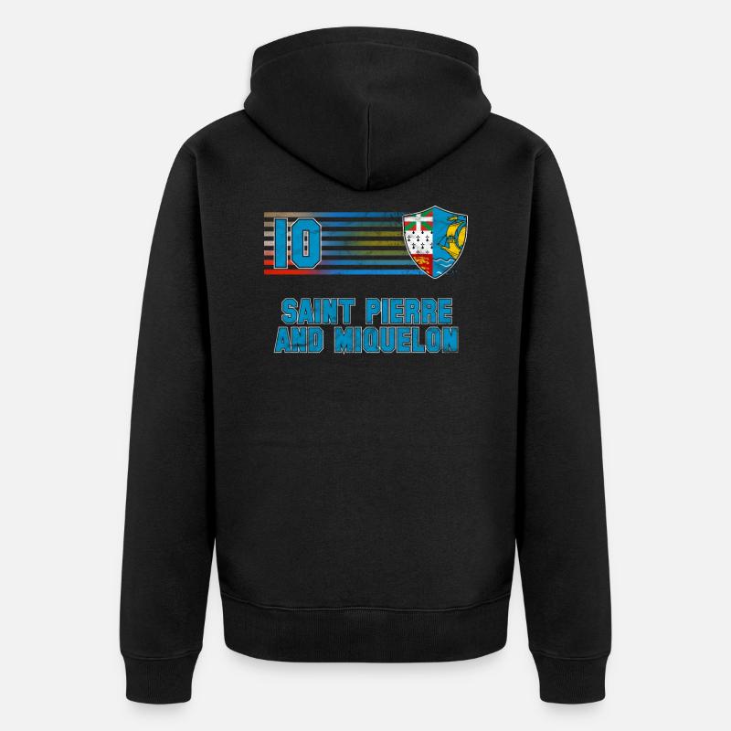 Saint Pierre et Miquelon - Veste à capuche bio Premium Unisexe - noir