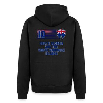 South Georgia and the South Sandwich Islands - Unisex Premium Organic Zip Hoodie - black - Back - Nico (187cm)