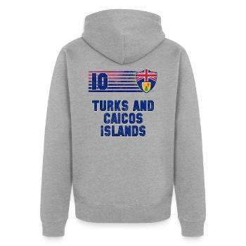 Turks et Caicos (Îles) - Veste à capuche bio Premium Unisexe - gris chiné - Dos - Nico (187cm)