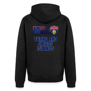 Turks und Caicosinseln - Unisex Premium Bio Zip Hoodie - Schwarz - Hinten - Nico (187cm)