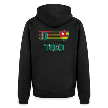 Togo - Unisex Premium Bio Zip Hoodie - Schwarz - Hinten - Nico (187cm)
