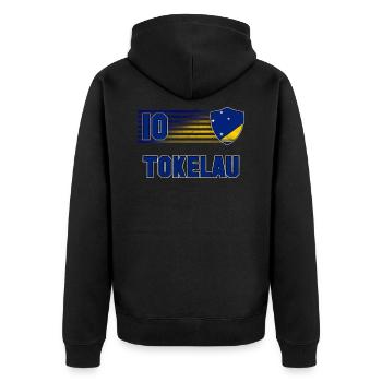 Tokelau - Unisex Premium Organic Zip Hoodie - black - Back - Nico (187cm)