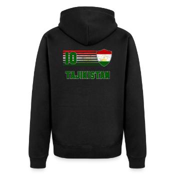 Tadjikistan (en anglais) - Veste à capuche bio Premium Unisexe - noir - Dos - Nico (187cm)
