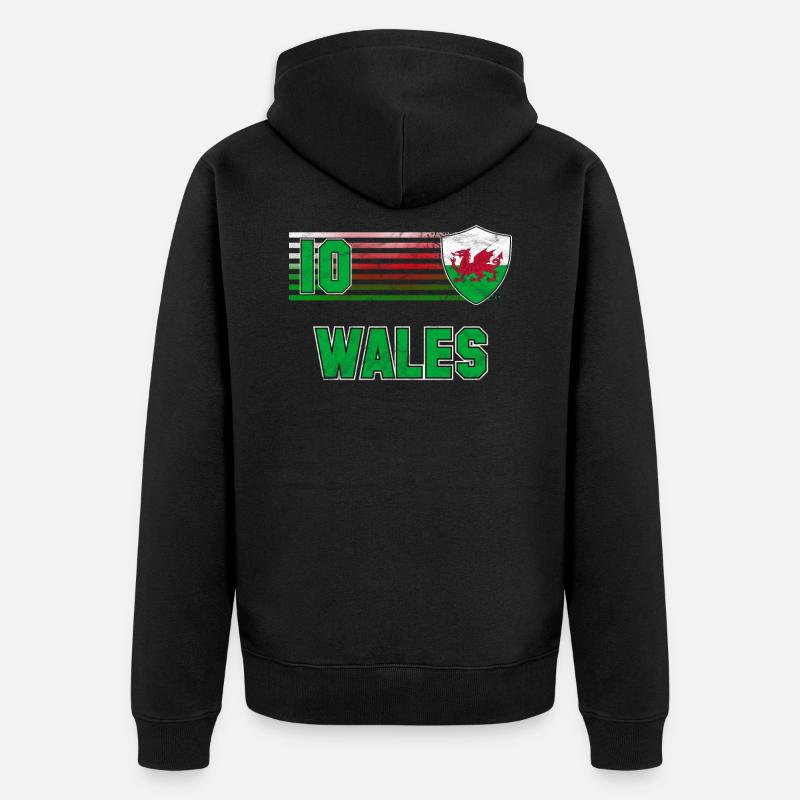Pays de Galles - Veste à capuche bio Premium Unisexe - noir