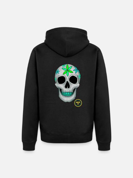 RetroSkull - Unisex Premium Bio Zip Hoodie - Schwarz