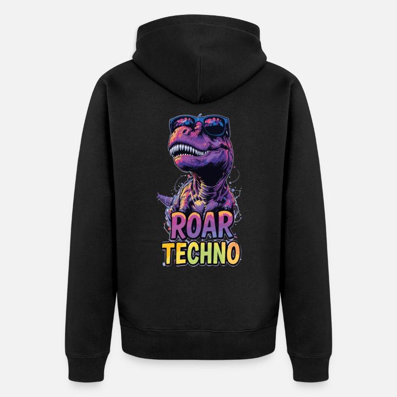 T-Rex - Roar TECHNO - Unisex Premium Bio Zip Hoodie - undefined