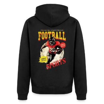 Joueur de football américain USA Amérique Sports Rétro - Veste à capuche bio Premium Unisexe - noir - Dos - Nico (187cm)