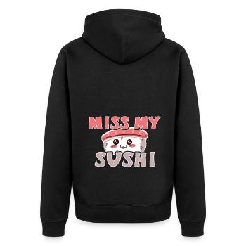 Kawaii Japanese Food Salmon Salmon Sushi Roll - Veste à capuche bio Premium Unisexe - noir - Dos - Nico (187cm)