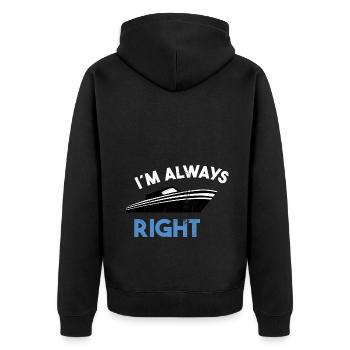 Boat Captain Gift Ship Boat Owner Captain - Unisex Premium Organic Zip Hoodie - black - Back - Nico (187cm)