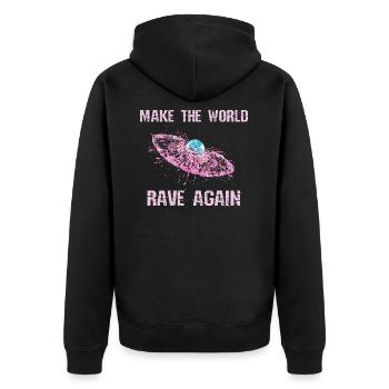 Rendre le monde ravi à nouveau Pink Ravergirl - Veste à capuche bio Premium Unisexe - noir - Dos - Nico (187cm)