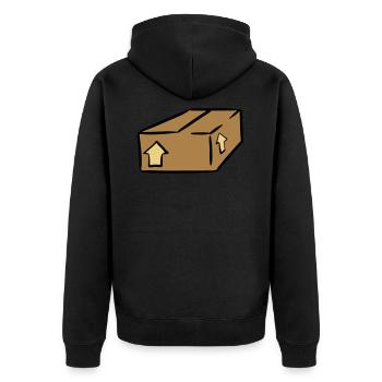 Paket Post Package Paquet - Unisex Premium Organic Zip Hoodie - black - Back - Nico (187cm)