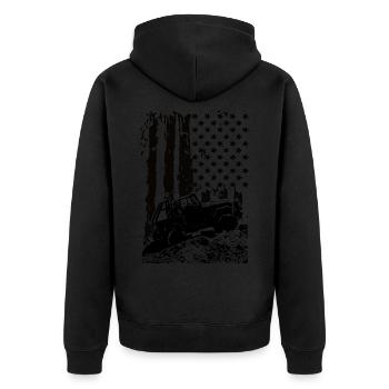 AMERICAN OFFROADER 4X4 DRAPEAU DES ÉTATS-UNIS - Veste à capuche bio Premium Unisexe - noir - Dos - Nico (187cm)